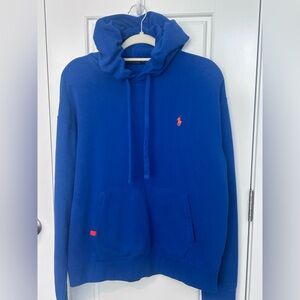 Polo Ralph Lauren  Performance Blue Hoodie with Red Logo Large
